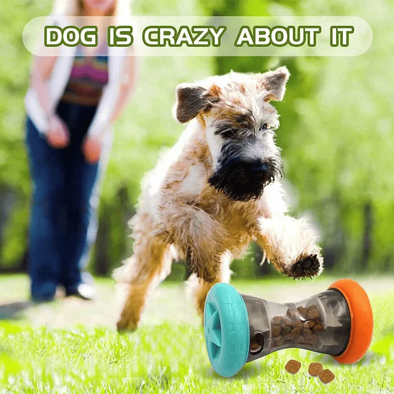 1pc Interactive Dumbbell Design Dog Toys Leaking Food Toy For Dog Slow Feeder Chew Toy Puzzle Interactive Toy