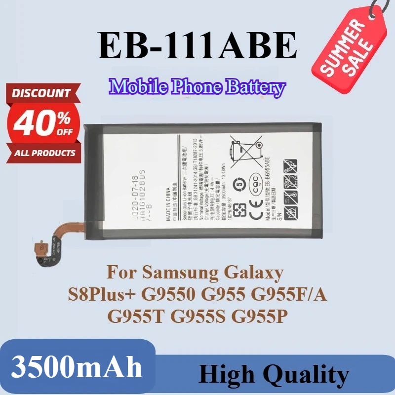 

High Quality EB-BG955ABA EB-BG955ABE Phone Battery 3.85V 3500mAh for Samsung Galaxy S8Plus+ G9550 G955 G955F/A G955T G955S G955P