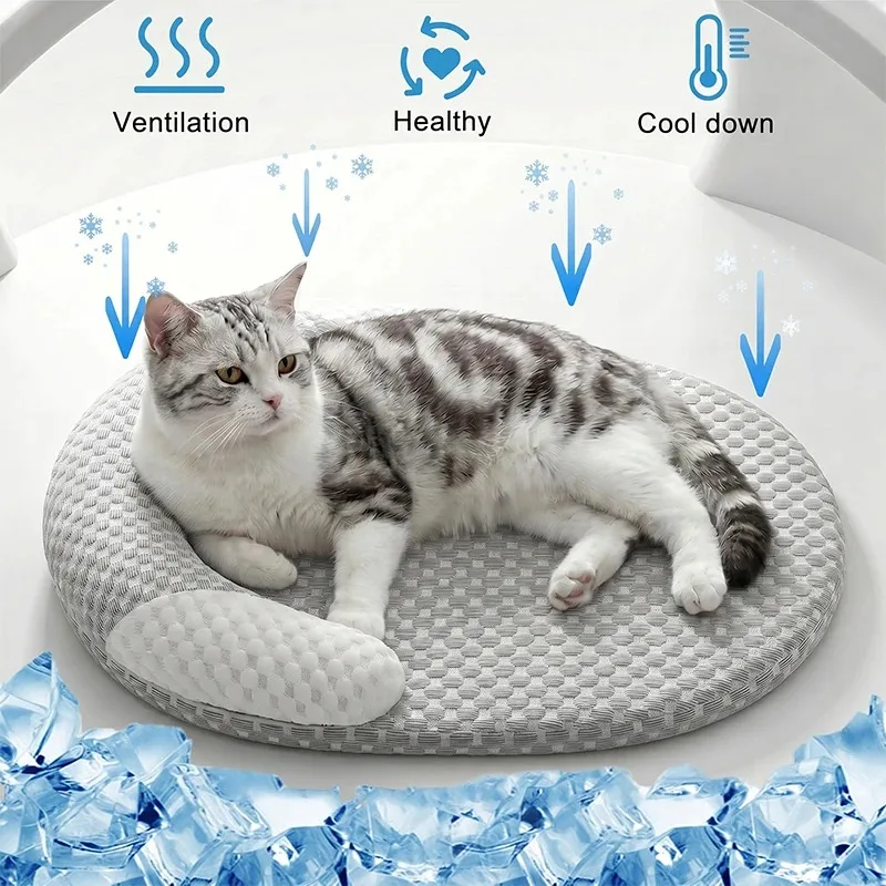 Cama refrescante de verano para gatos y perros, cueva grande sofá - imagen 3