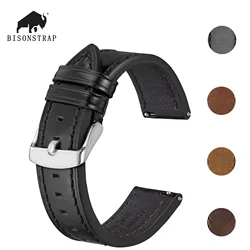 BISONSTRAP Genuine Leather Watch Strap 18mm 19mm 20mm 21mm 22mm Watch Strap for Men and Women Quick Release Watch accessories