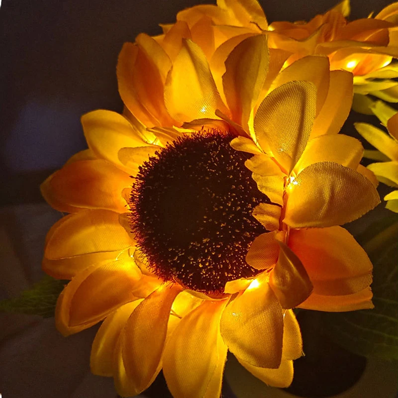 LED Sunflower Table Lamp Decorative Nightlight USB Rechargeable Lamp Light for Bedroom Home Party