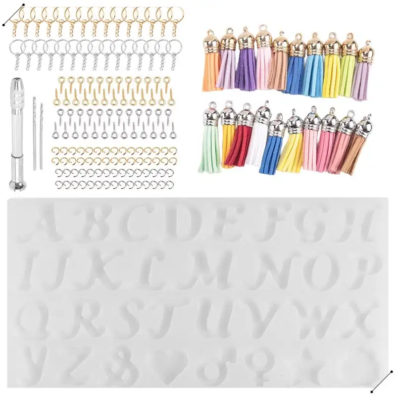 

Reverse Letter Resin Mold Kit, Silicone Mold For Resin DIY, Letter And Decorative Epoxy Resin Keychain Making Set