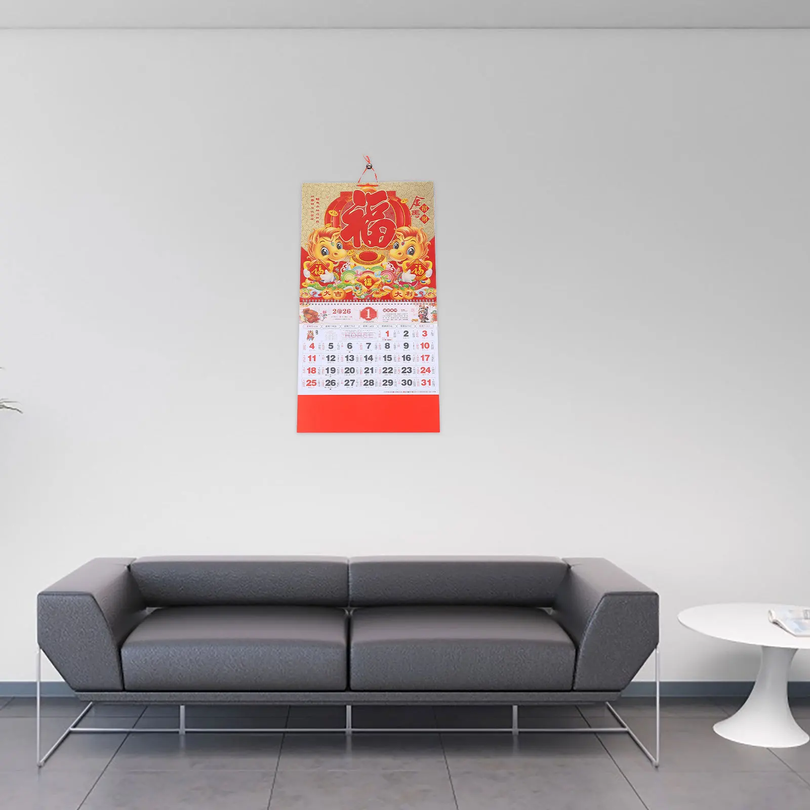 Chinese Zodiac Horse Year Wall Calendar 2026 Traditional Monthly Tear- Planner Lunar New Year Decoration