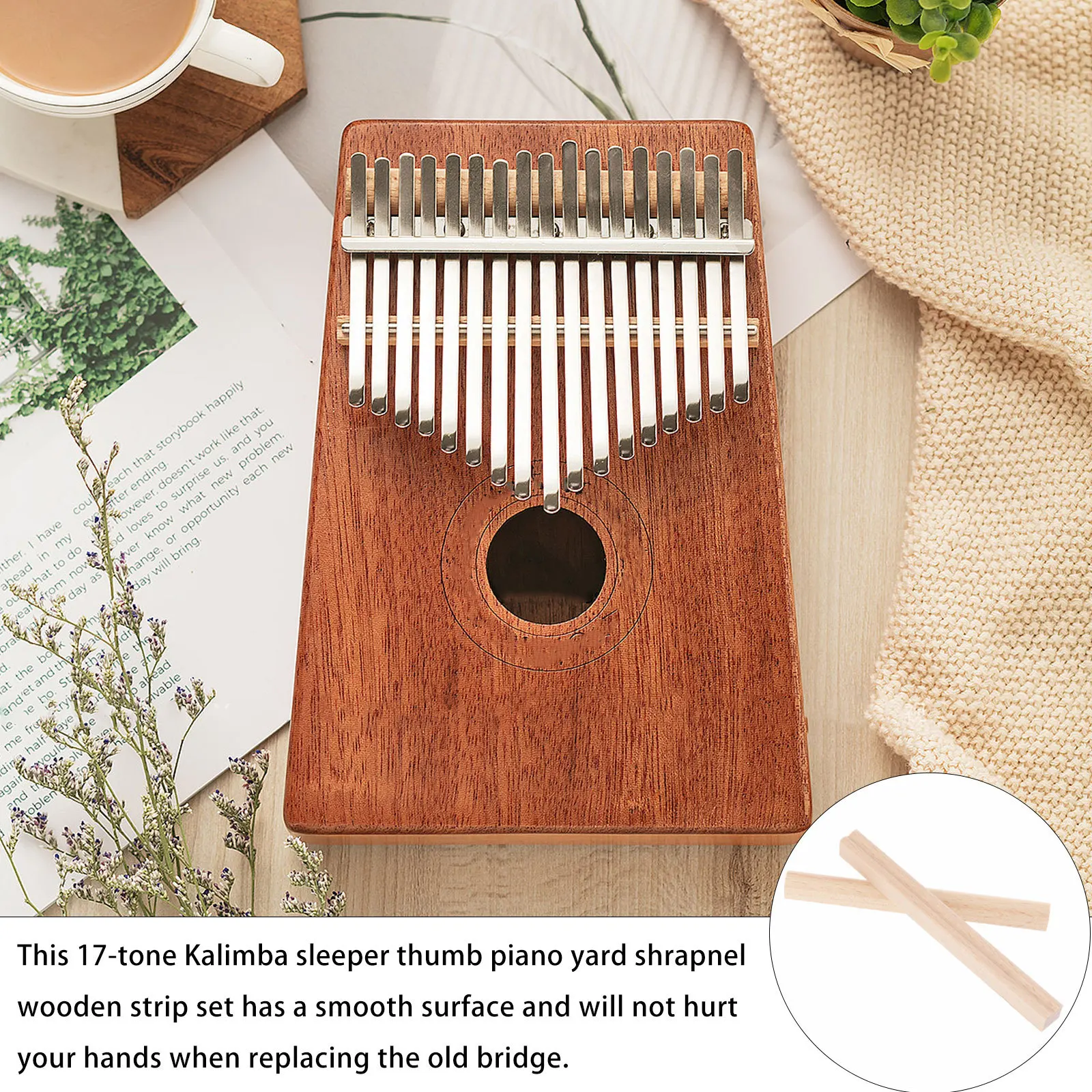 

6pcs Kalimba Bridge Durable Replacement Part Smooth Easy Install Long Lasting Wood Tuning Tool For Thumb Piano