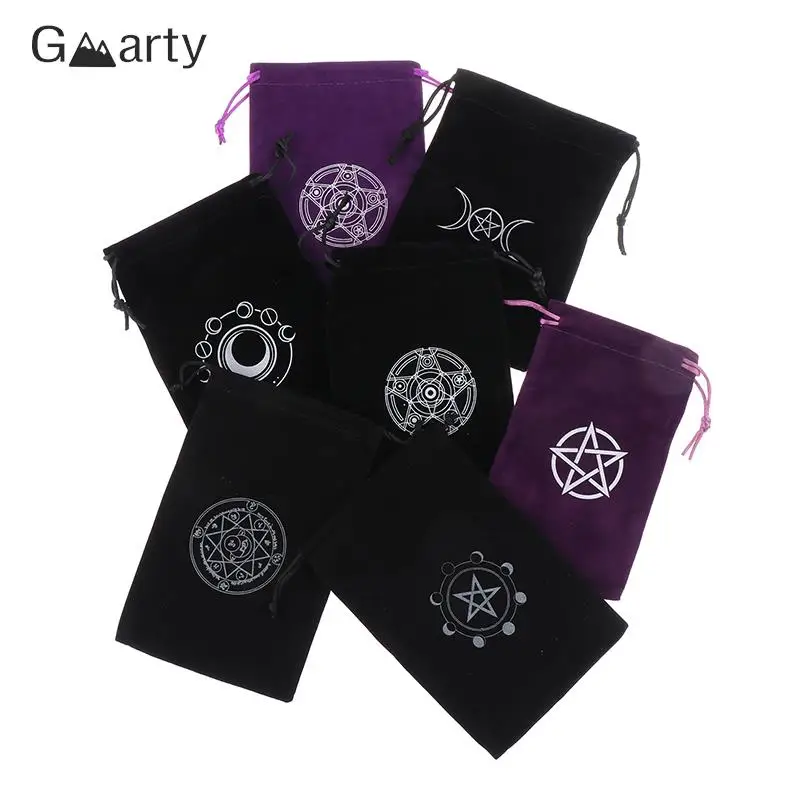 1Pc Velvet Tarots Oracle Cards Storage Bag Runes Constellation Witch Divination Accessories Jewelry Dice Bag Drawstring Pouch