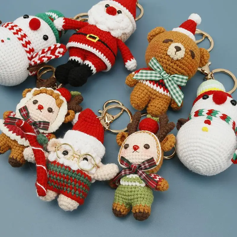 1 Stück Niedlicher Gehäkelter Elch-Anhänger, Handgefertigter Gewebter Hirsch-Schlüsselanhänger, Gestrickte Puppe, Weihnachtliches Hängedekor, Liebliches Geschenk – Detail 2