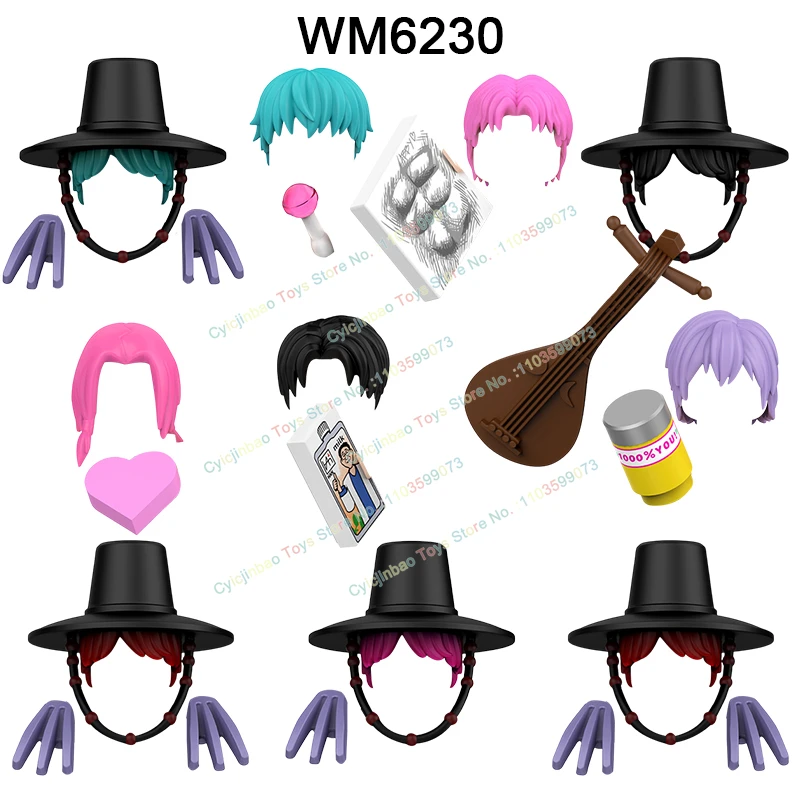 Klocki konstrukcyjne TP1049 WM6230 MOC Anime Komiks piosenkarka piosenkarz akcji figurki akcesoria model zabawki prezenty