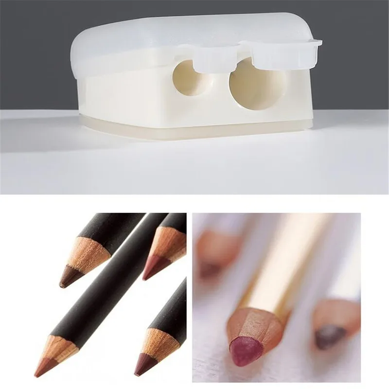 Double Hole Makeup Pencil Sharpener Stationery Knife Eyebrow Eyeliner Pencil Cutting Variety Pen Sharpening Office School Supply