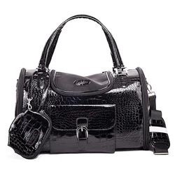 Portable Outdoor Pet Cat Dog Carrier Bag with Purse Leather Travel Small Dog Chihuahua Teddy Carrying Bag Handbag