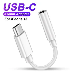 Cable adaptador de auriculares de USB-C a 3,5mm, accesorio convertidor de Audio tipo C para Apple iPhone 15 Pro Max, Xiaomi y Samsung