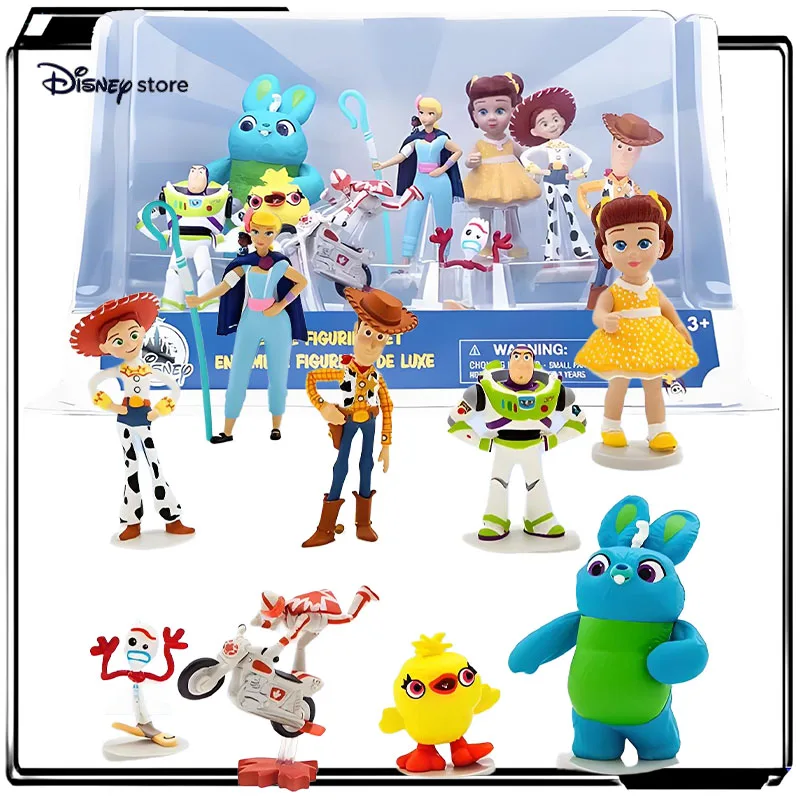 

Disney Original Toy Story 4 Woody and Buzz Lightyear Figure Set Anime Action Figures Toys Boys Christmas Gift Collectible Model