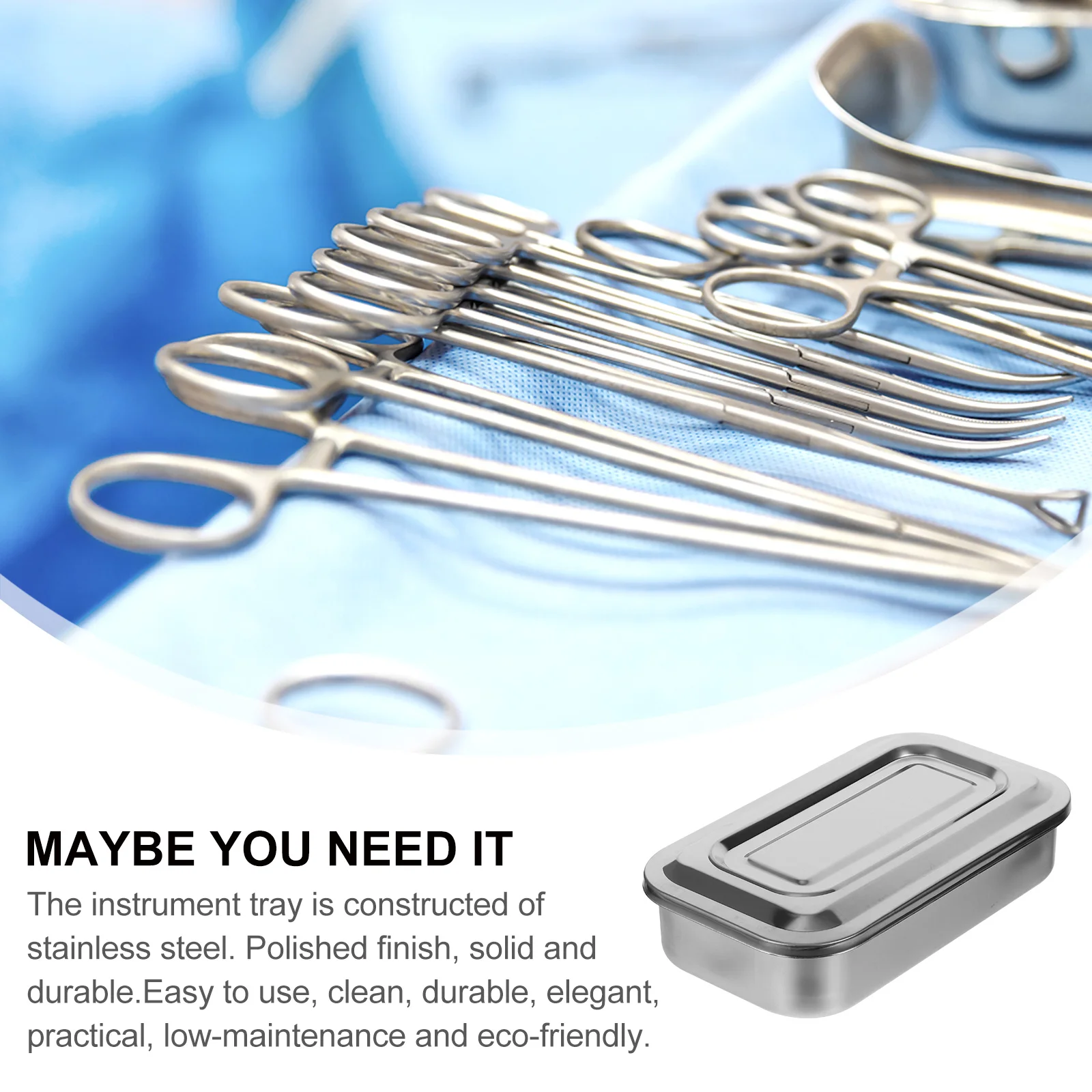 

Medical Stainless Steel 8 Inch Sterilizer Tray Instrument Box Lid Surgical Dental Tool Plate Surgical Tray