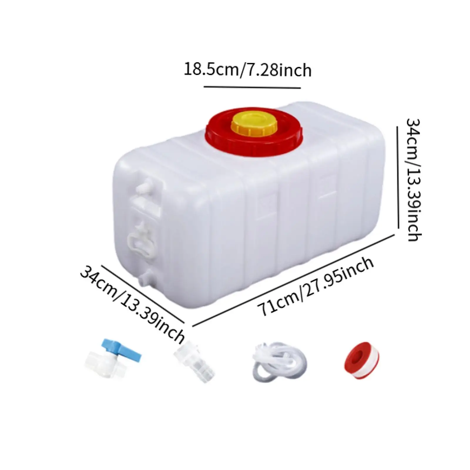 Outdoor Water Tank PP Portable Drinks Container Screw Lid Wide Mouth Rectangular Jug for Camping Travel Picnics