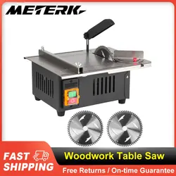 2500W 340mm*280mm Woodworking Decoration Table Saw Newly Upgraded Stainless Steel Table Top with Angle Ruler and Adjustable Back