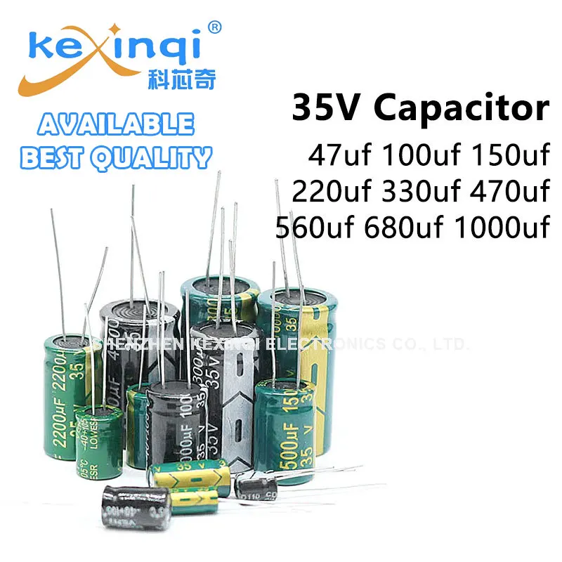 10-20PCS 35V DIP Aluminum Electrolytic Capacitor 47uf 100uf 150uf 220uf 330uf 470uf 560uf 680uf 1000uf