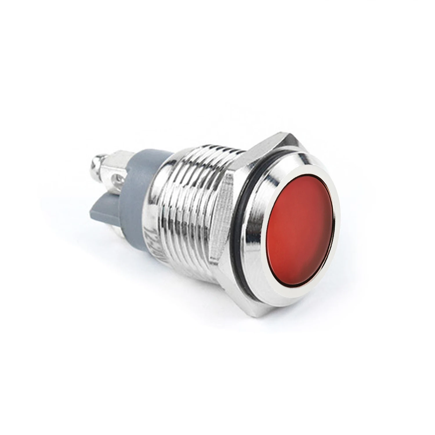 ABILKEEN 10PCS 16MM Flat Head Metal Indicator Light AC/DC 3-6V 12-24V 110V 220V LED Signal Pilot Lamp with 2Pin Screw Terminal