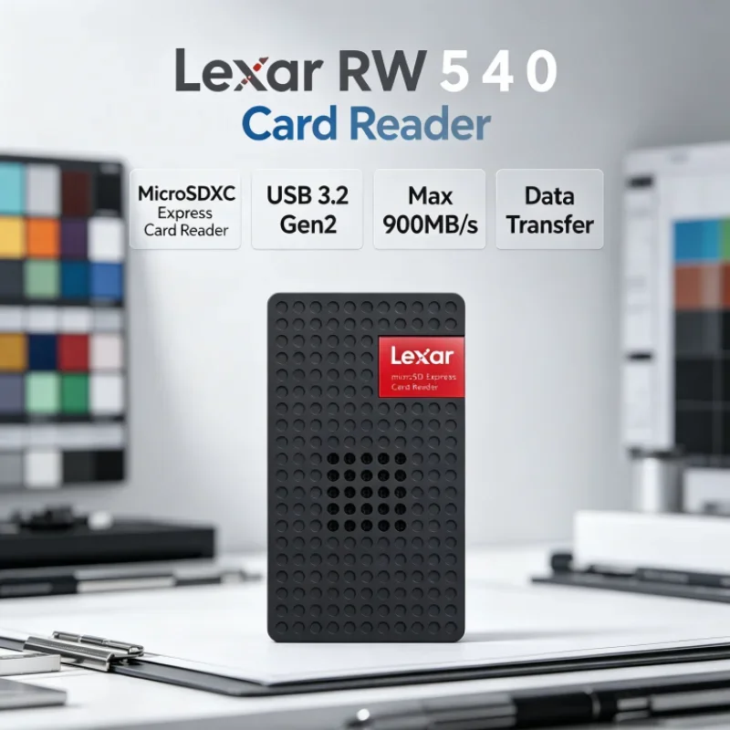 Lexar MicroSDXC Express Card Reader RW540 PLAY PRO MicroSD Card Reader Built-in Fan Max 900MB/s for Switch 2 Data Transfer