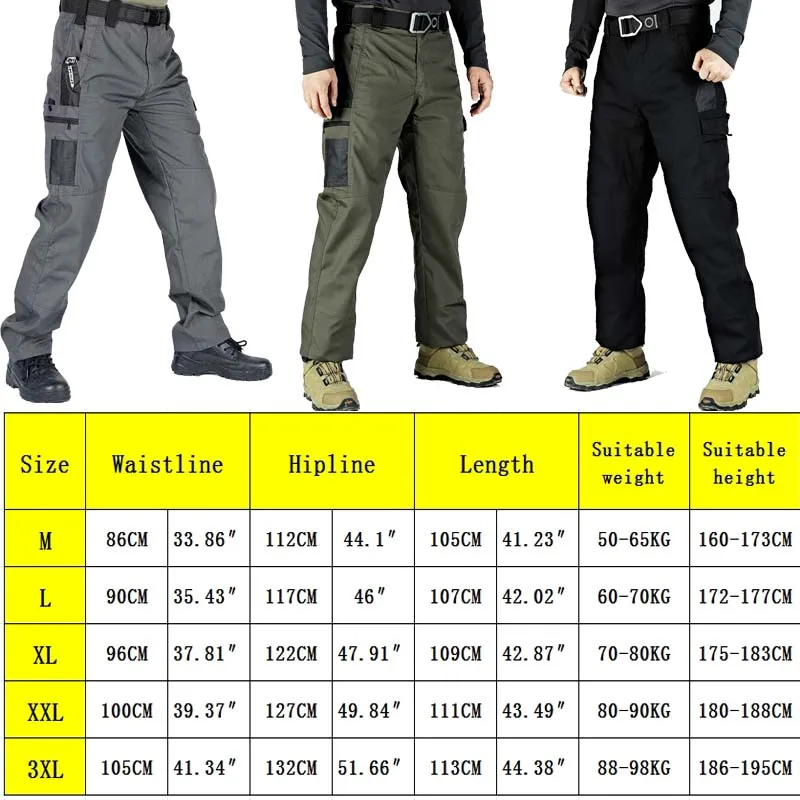 Lightweight Trousers Mens Fishing Pants Outdoor Hiking Clothes Military Quick Dry Pockets Cargo Pants Casual Work Wear Resistant