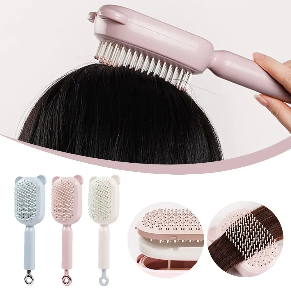 

Самоочищающаяся расческа для волос в форме медведя, самоочищающаяся разглаживающая парикмахерская расческа для волос, антистатическая волшебная выдвижная расческа