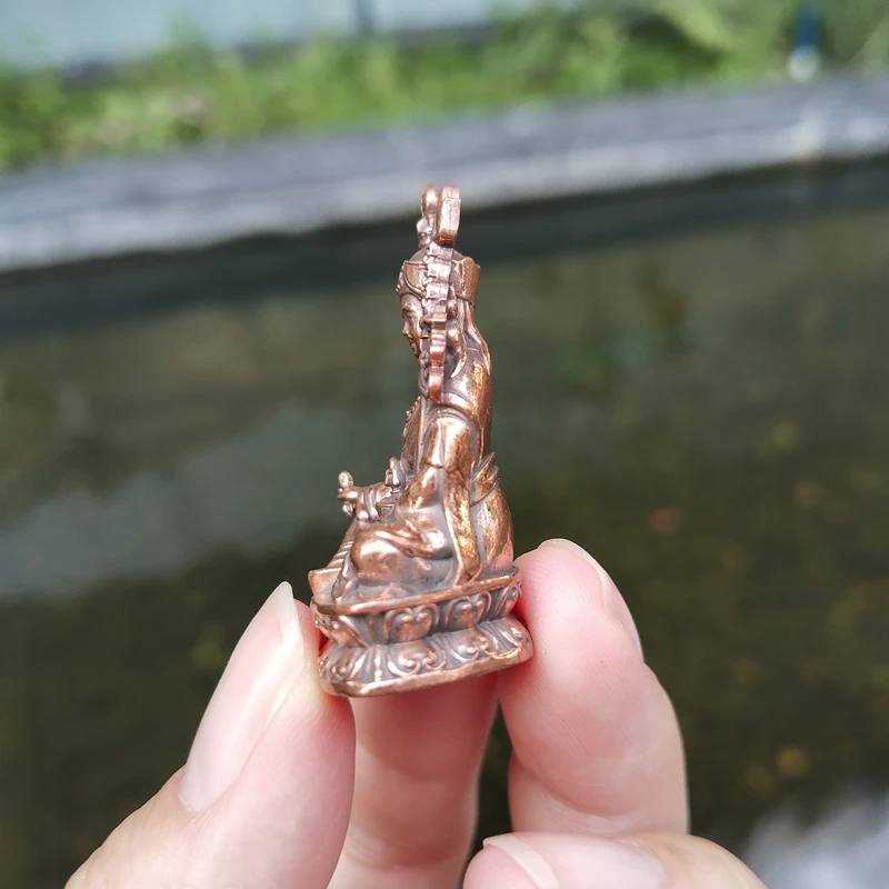 Purple copper lotus statue,one inch lotus statue of a great master,men's and women's styles,auspicious feng shui supplies forhom