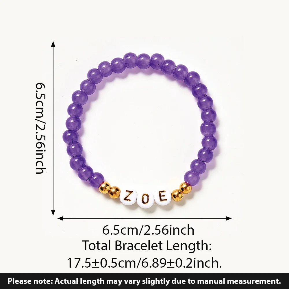 1PC Custom Bracelet - Personalized Engraved Name, Crystal Beads, Cool Touch, DIY, Laser Engraved, Ideal Daily Use Accessory & Ch image 6