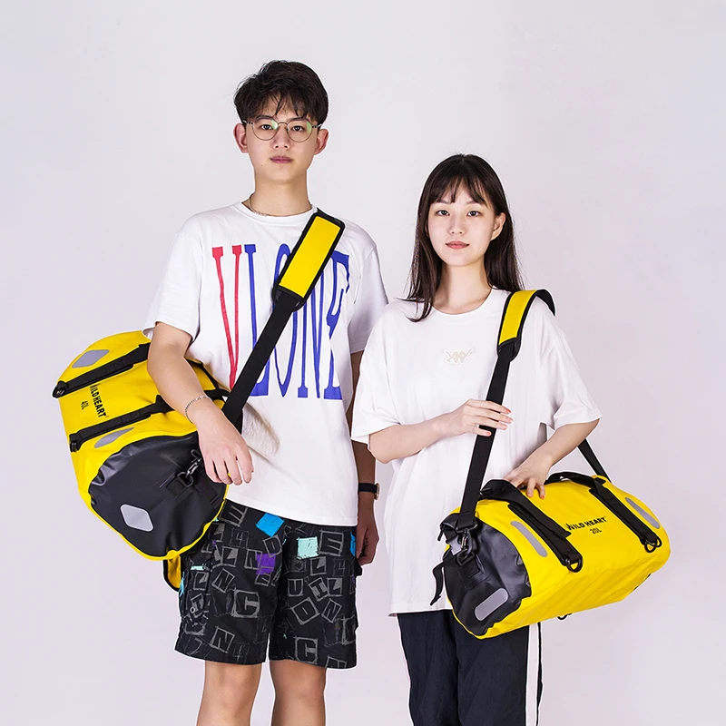 WILD HEART Waterproof Bag Duffel Bag  40L with Welded Seams Shoulder Straps, Mesh Pocket forMotorcycle