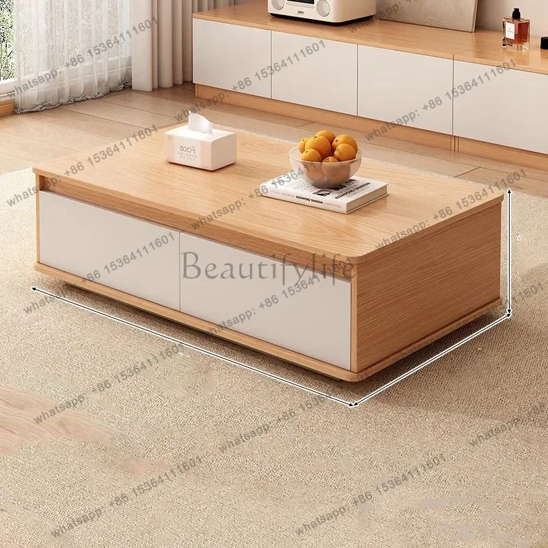 LD Modern Luxury Coffee Table Living Room Storage Designer Drawers Moving Writing  Dinner Mesas Bajas Home Furniture