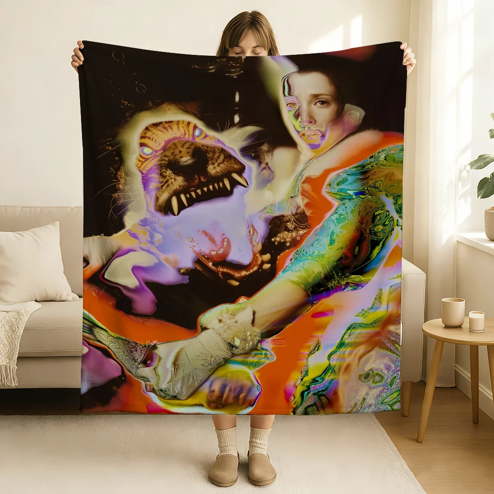 بطانية غبية للمغنية إيما لويز ناعمة وصديقة للبشرة لسرير الأريكة ومفرش سرير قيلولة لحاف جميع المواسم #6