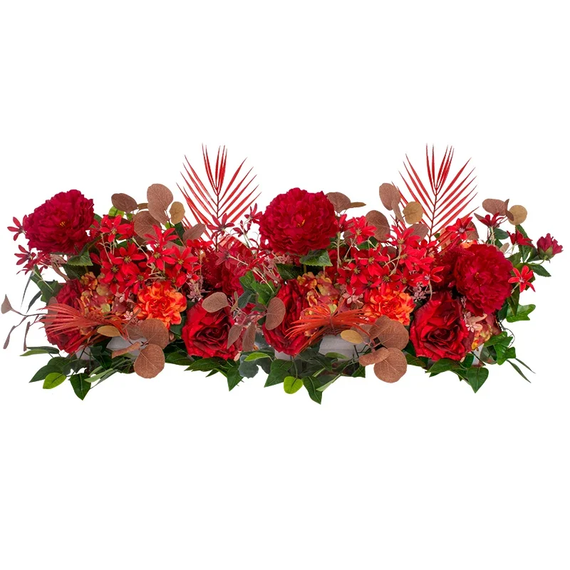 

Wedding Arch Artificial Flower Row Artificial Flowers Wedding Stage Background Home Decoration, Fake Flower Commercial Display