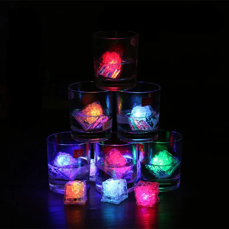 Waterproof Led Ice Cube Multi Color Flashing Glow in The Dark Light Up for Bar Club Drinking Party Wine Decoration