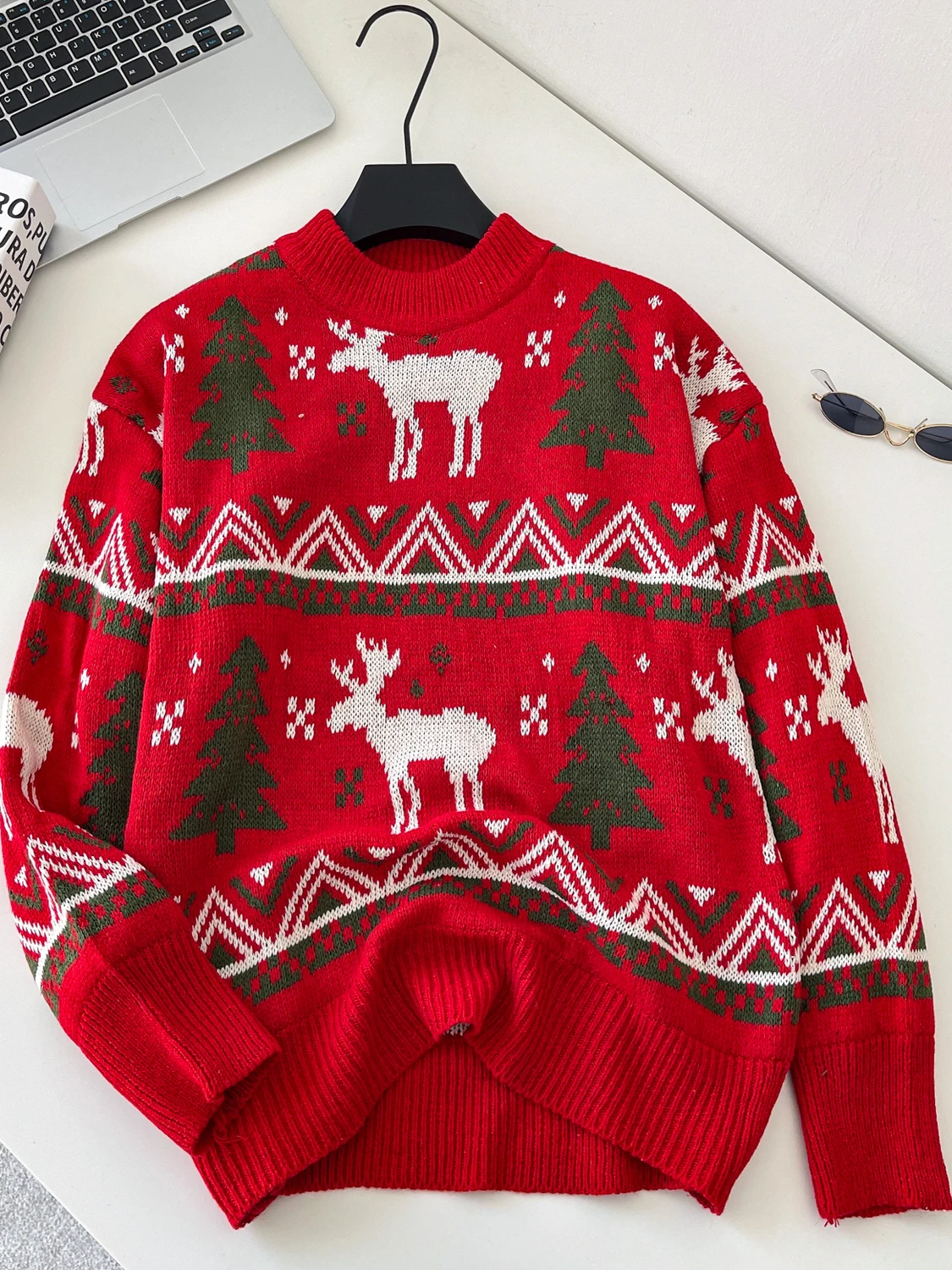 

Cisas Aosphere Knitted Sweater Women's Winter Lazy Retro Versatile Youthful round Ne Long Sve Overhead Knitwear