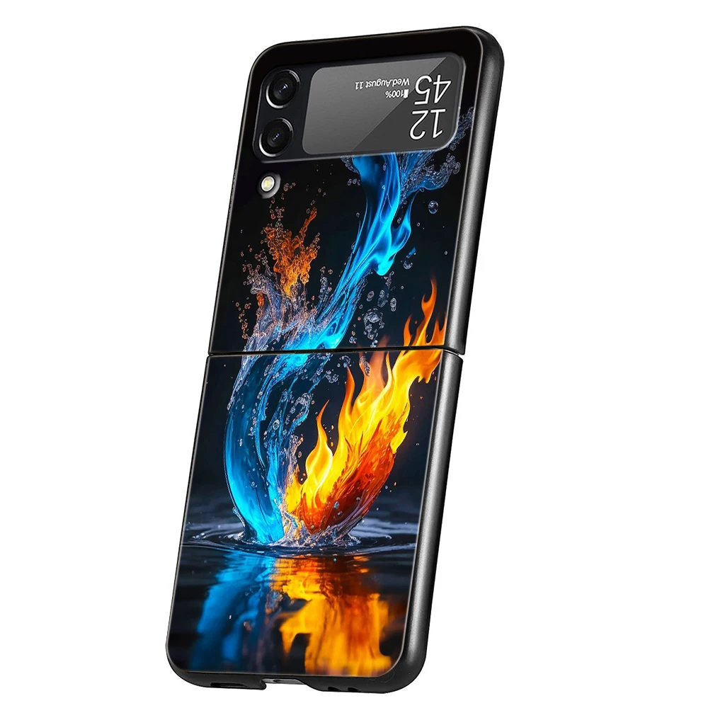 Gradient Color Water Hard PC Phone Case For Samsung Galaxy Z Flip 6 5 4 Black Cover For Galaxy Z Flip 3 Foldable Shockproof Capa – Detail 6