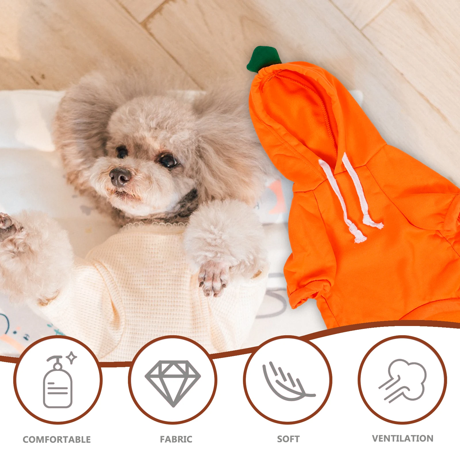 

Carrot Pet Hoodie Dog Clothes XL Chest 56cm 12 16 Pounds Warm Puppy Accessories Winter Clothing Cat Sweatshirt Dog Coat