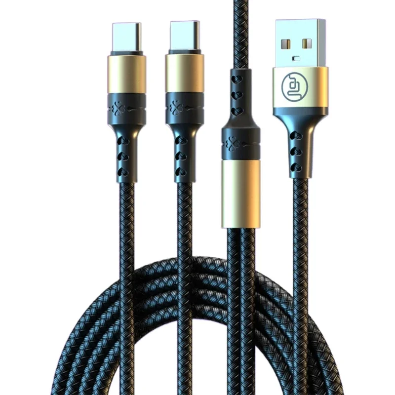 

120/200CM Dual Type C Charging Cable Only 2 in 1 Data Cable for Phones