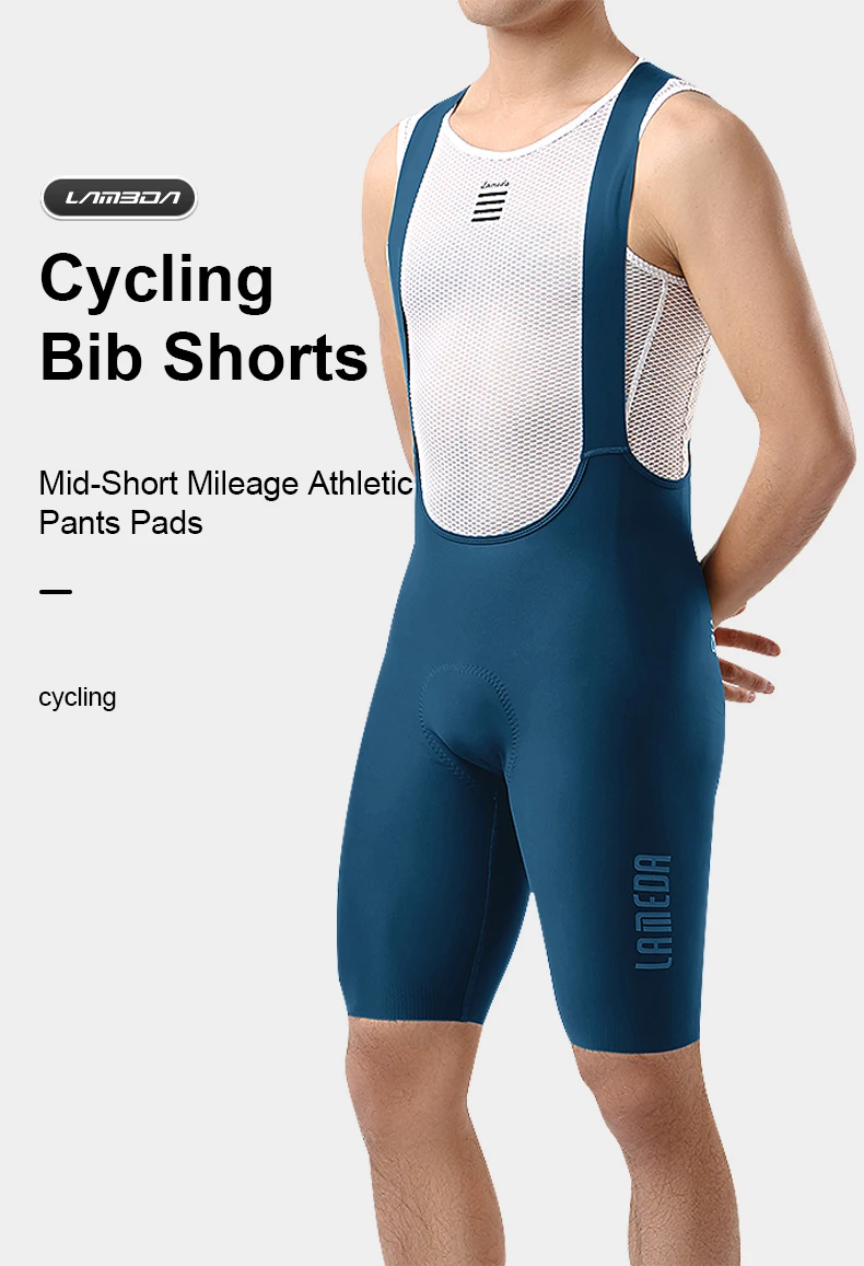 LAMEDA Herren-Radsport-Trägerhose, professionelle Radsport-Träger, 6-Stunden-Pads, hohe Taille, Fahrrad-Shorts, atmungsaktive Rennrad-Bekleidung – Detail 1