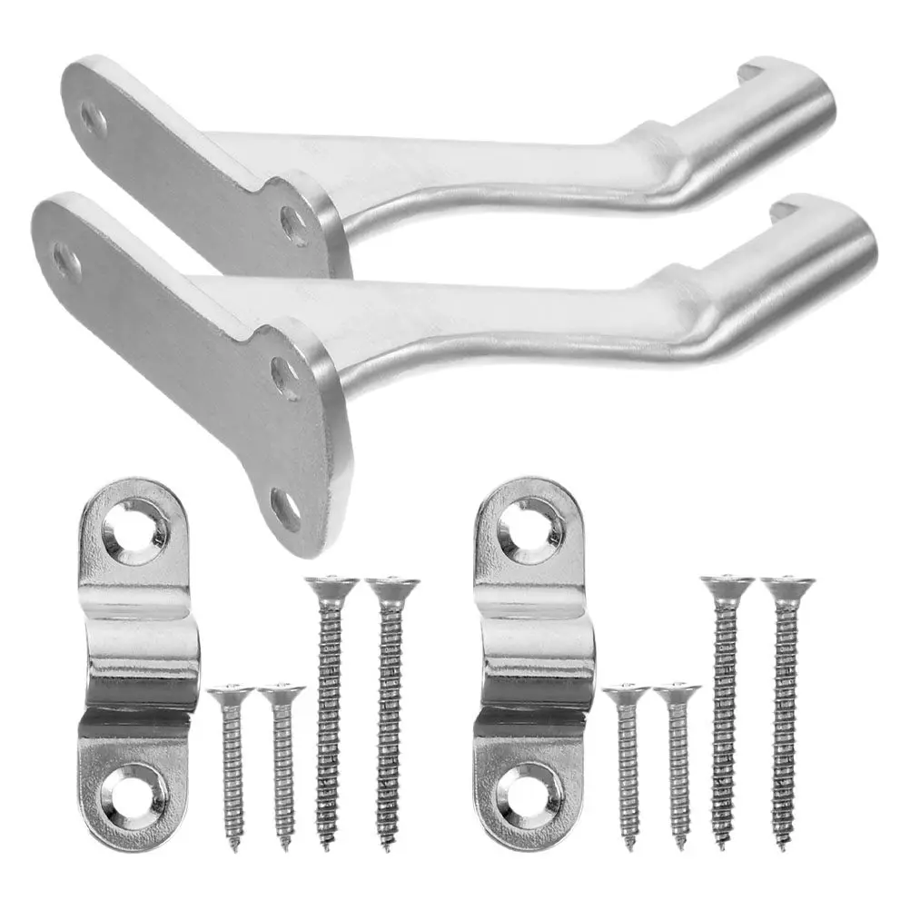 

2Sets Stainless Steel Stair Railing Bracket Easy Install Handrail Brackets for Stairs Indoor Staircase Handrail Connector