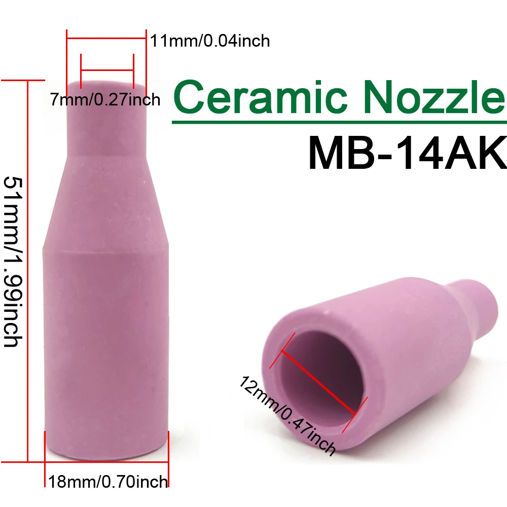 Imagem -03 - Cerâmica Contato Dica para Mag Máquina de Solda Mig Soldagem Bico Co2 Soldagem Tocha Consumíveis 13 Pcs por Conjunto Mig14ak