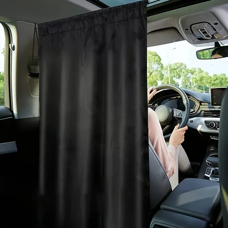 Car Isolation Divider Curtain Universal Car Rear Shading Curtain Protects Privacy for Kids Baby Travel Camping Sleeping