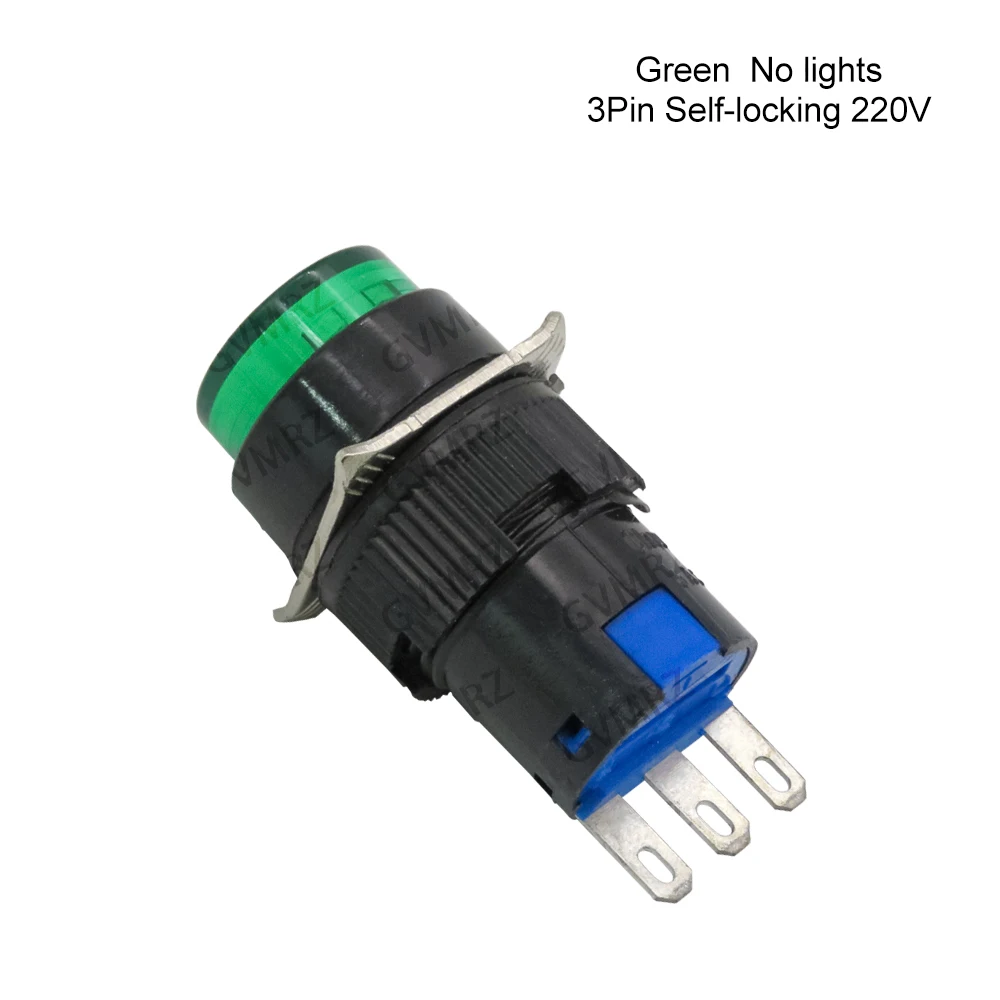 2PCS LA16 Push Button Switch, 16mm Panel Mount, SPST/DPST, Momentary/Self-Locking, 3A 250VAC, with/without LED for PCB