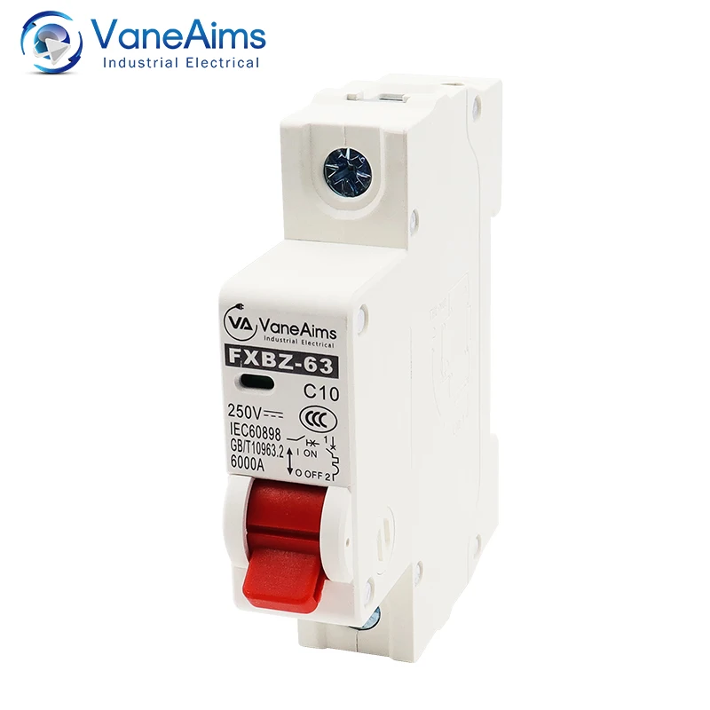 Solar DC Mini Circuit Breaker Din Rail Mounting MCB 1P 2P 3P 4P Overload Protection Air Switch 6-63A for Photovoltaic PV System