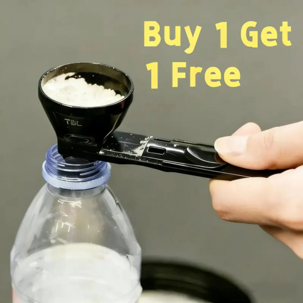 Buy 1 Get 1 Free Portable Funnel with Measuring Scale, 2-in-1 Powder Funnel for Water Bottle, Protein & Supplement