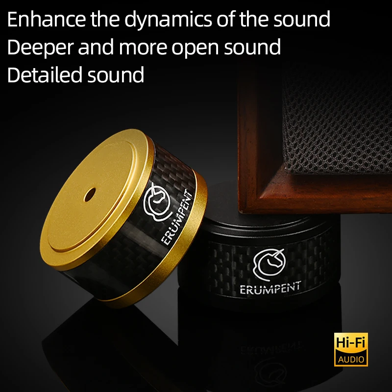 4PCS HiFi Speaker Isolation Feet Spike Carbon Fiber Aluminum Alloy Speaker Floor Base Audio Radio DAC Chassis Shock Absorber