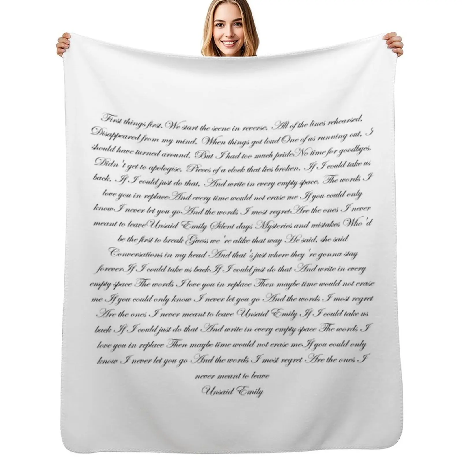 Unsaid Emily Lyrics Throw Blanket Plush For Decorative Sofa Luxury Thicken Flannels Large decorative Blankets