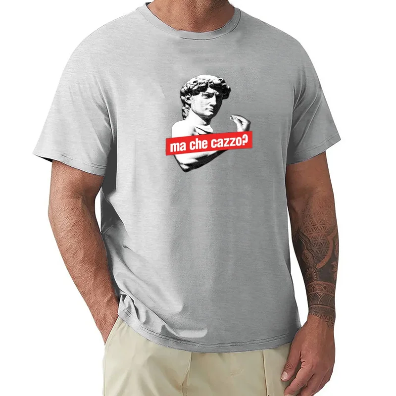Ma Che Cazzo?! Funny David Sculptur with talking Hand T-Shirt oversizeds cute tops men clothing