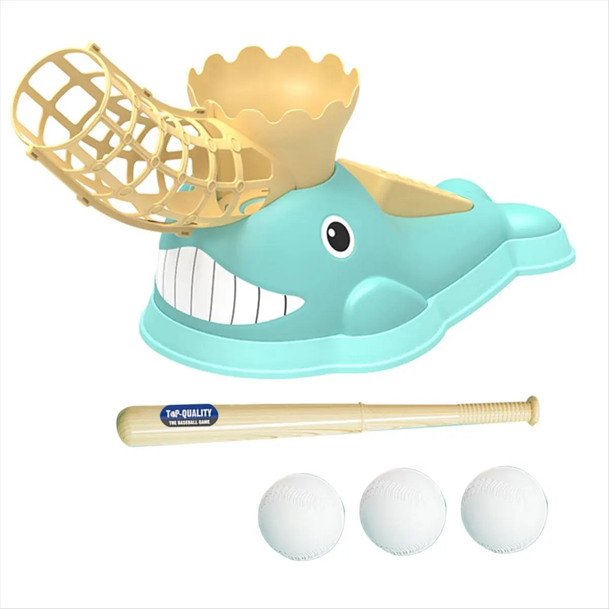 【Buy New】Baseball Pitching Machine Toy for Children with Bat and 3 Baseball Balls for Birthday Gifts
