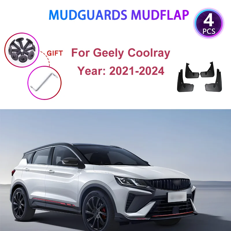 

Car Mudguards For Geely Coolray 2021 2022 2023 2024 Mud Flaps Splash Guard Waterproof Front Rear Fender 4Pcs/Set Splash Guards