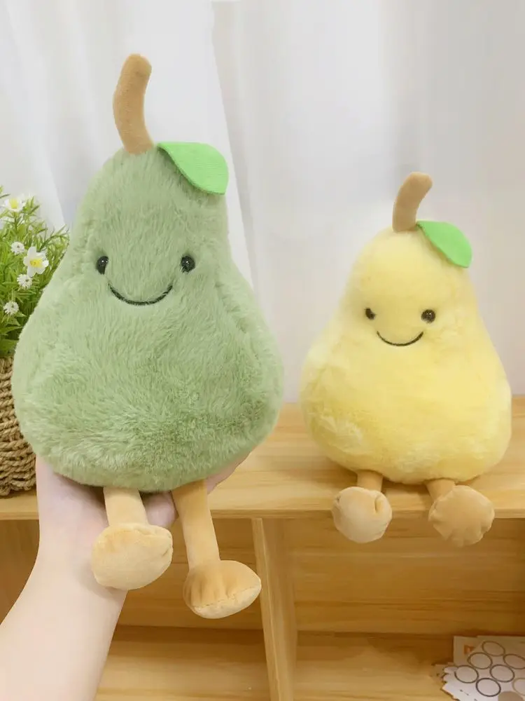 15-30 cm Peluche Pera Zucca Giocattoli completi Verde Giallo Frutta Peluche ripiene Giocattoli del fumetto per le ragazze dei ragazzi Compleanno Regalo di Natale