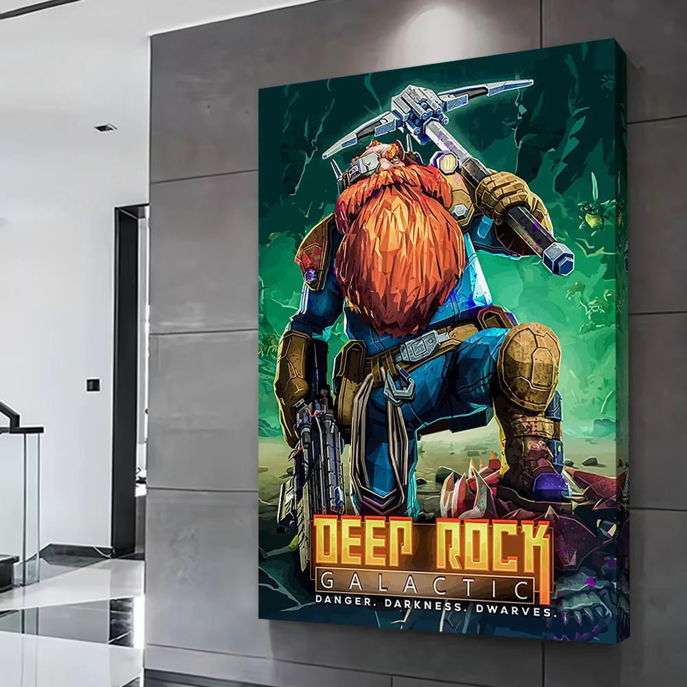Deep Rock Galactic Dwarf Printing Poster Custom Pictures Wall Art Canvas Painting Gift for Decorative Picture Room Decoration