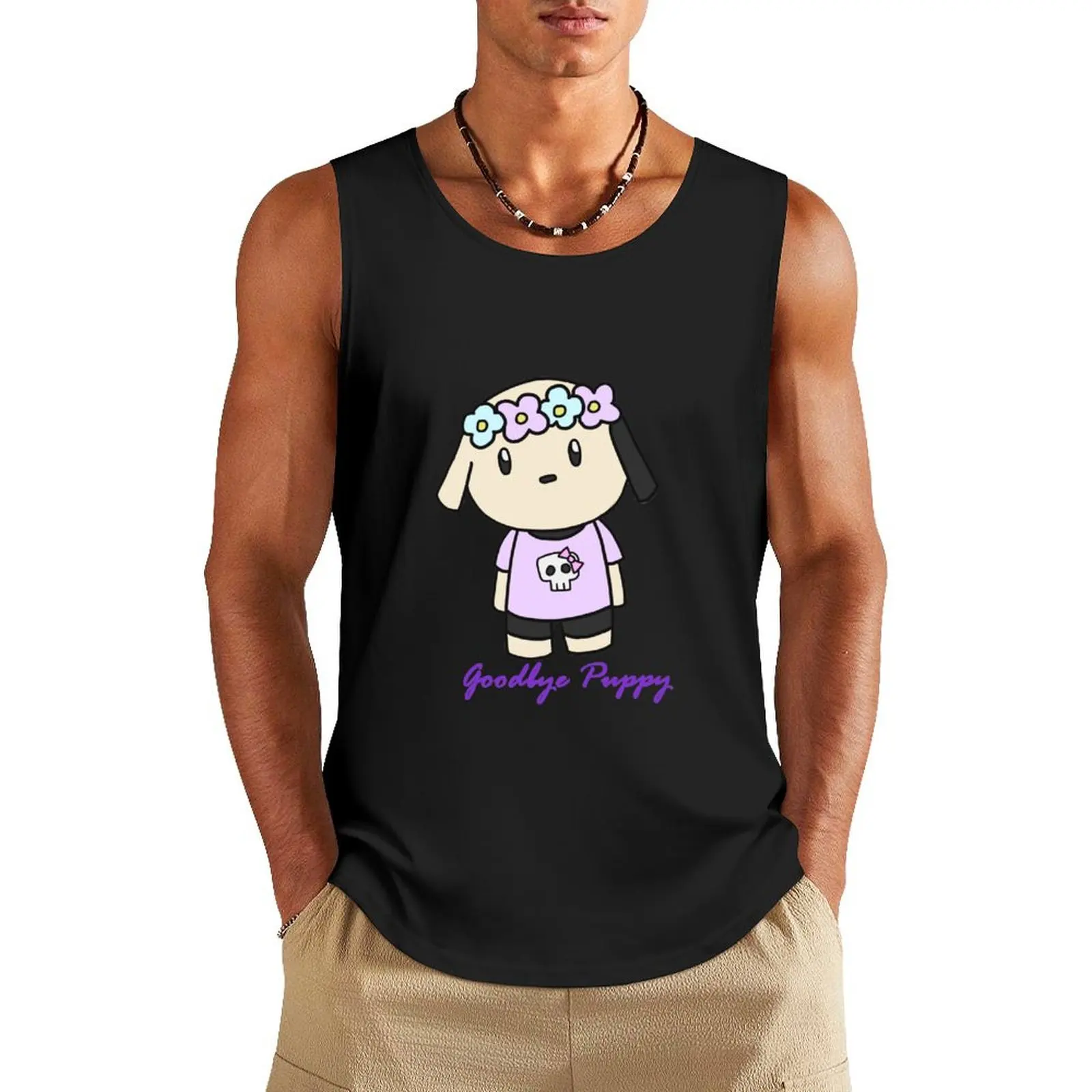 Goodbye Puppy Tank Top clothing men Men's clothing sleeveless gym shirt man fitness gym wear men
