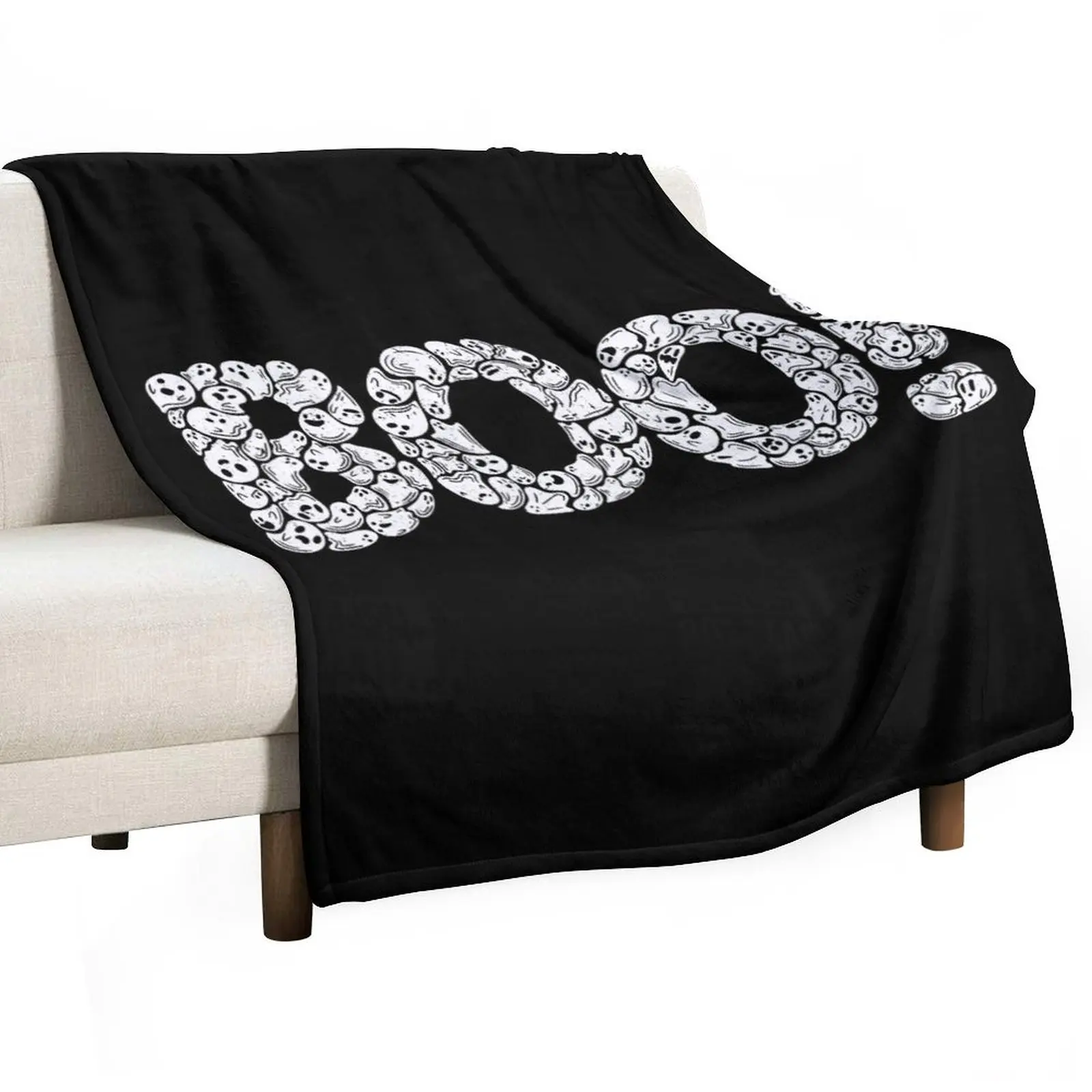 Boo! Halloween Ghosts Throw Blanket Decorative Sofa Quilt Beautifuls Blankets